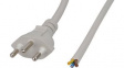 6900-10.464 Mains Cable Type 12 - Open End 3m Grey