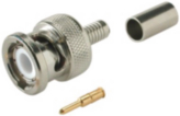 R141 082 161W, BNC Straight Cable Mount BNC cable connector Plug, Crimp Terminal, 50Ohm, Radiall