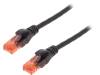 DK-1612-020/BL Patch cord; U/UTP; 6; многопров; CCA; ПВХ; черный; 2м