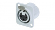 NC3FD-LX-WT XLR Panel-mount female receptacle 3 DLX Soldering Connection