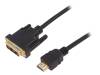 AK-330300-020-S, Кабель; HDMI 1.4; вилка DVI-D (18+1), вилка HDMI; 2м; черный, ASSMANN