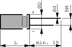 100ZLJ33MT78X11.5, Capacitor, radial 33 uF 100 VDC, RUBYCON