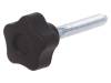 VCT.25 P-M6X40-C9 Ручка зажимная; Диам:25мм; M6; 40мм; технополимер (PA); H:19мм