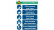 RND 605-00224 Hand Wash Instructions, Warning, Norwegian, 262x371mm, 1pcs