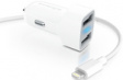 POWERCOMBO GO PRO 21 W dual USB car adapter with lightning cable, 51.2 x 25.2