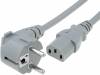 SN311-3/10/3GY Кабель; угловая вилка CEE 7/7 (E/F), IEC C13 "мама"; 3м; серый