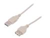 AK-300200-018-E Кабель; USB 2.0; гнездо USB A, вилка USB A; никелированные; 1,8м