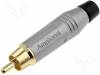 ACPR-SBK, Вилка; RCA; "папа"; прямой; пайка; серый; позолота; на провод; 3?7мм, Amphenol