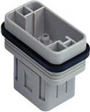 CQM 08 CQ , 8 poles + earth, male insert, for male contacts 16A, EN 61984 (2001-11)
