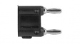 1330-0 Double Banana Plug, diam. 4mm, Black, 15A, 70V, Nickel-Plated