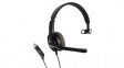 AXH-V28USBM NC Headset, USB28 HD, Mono, On-Ear, 20kHz, USB, Black