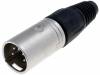 NC5MX, Вилка; XLR; "папа"; PIN:5; прямой; на провод; пайка; 3,5?8мм; 7,5А, Neutrik
