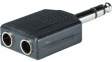RND 205-00598 Stereo Audio Adapter, 6.35mm Plug to 2x 6.35mm Stereo Socket