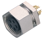 09 0098 00 05, Panel-mount socket Poles 5 3 A 125 VAC/VDC, Binder