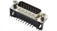 RND 205-00771 D-Sub plug, poles 15, 90deg./solder pcb tht