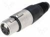 NC5FX, Вилка; XLR; "мама"; PIN:5; прямой; на провод; пайка; 3,5?8мм; 7,5А, Neutrik