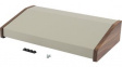 1456PH3WHCWW Sloping Console, 356 x 217 x 83.5 mm, Aluminium / Wood, Beige / Walnut, 1456