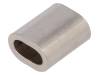 TZ-4 Ferrule; copper; for rope; Orope: 4mm; L: 14mm; nickel