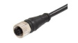 1200652252 Micro-Change (M12) Single-Ended Cordset with Knurled Hexnut 4 Poles Female to Pigtail 22 AWG Black TPU WSOR 2m