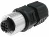 M12A-04BFFA-SL8001, Вилка; М12; PIN:4; "мама"; код A-DeviceNet / CANopen; на провод, Amphenol