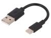 38675, Кабель; USB 2.0,USB 3.1; вилка USB A, вилка USB C; 0,1м; черный, Goobay