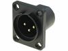 CP30060 Гнездо; XLR; "папа"; PIN:3; герметичный; пайка; позолота; 5А