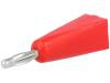 D-210, Вилка; "банан" 2мм; 5А; красный; Подключение: пайка, Donau