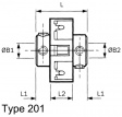 201.27.2424 Shaft coupling UNI-LAT 28 mm