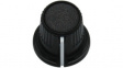 RND 210-00296 Plastic Round Knob, black, 3.2 mm H Shaft