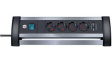 1394000514 Outlet Strip 4 Schuko Type F Silver CEE 7/4