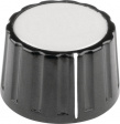 333.61 Plastic rotary knob with line black 28 mm