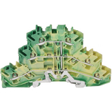 2002-3207, Three-tier terminal pe/pe/pe yellow / green 0.25...2.5 mm2, Wago