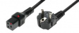 EL262S IEC LOCK C19 to R/A Schuko plug, H05VV-F 3 x 1.5mm2, 2m, Black