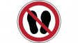 824977 ISO Safety Sign - Do Not Walk or Stand Here, Round, Black / Red on White, Polyester, 1pcs
