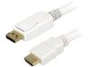 CV0064, Кабель; вилка DisplayPort, вилка HDMI; 1м; белый, LOGILINK