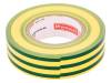 N-12 PVC TAPE 19MMX20M Y/G Лента: электроизоляционная; W:19мм; L:20м; D:0,15мм; каучуковый