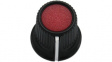 RND 210-00297 Plastic Round Knob, black / red, 6.0 mm H Shaft