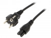 C5E18 Кабель; вилка CEE 7/7 (E/F),IEC C5 "мама"; 1,8м; черный; ПВХ