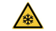 PIC W010-TRI 015-PE-SHEET/1 [54 шт] ISO Safety Sign - Warning, Low Temperature / Freezing Conditions, Triangular, Black on Yellow, Vinyl, Warning, 54pcs