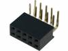ZL263-10DG Гнездо; штыревое; "мама"; PIN:10; угловой 90°; 2,54мм; THT; 2x5