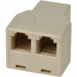 TA-1566-FFF Modular-T-adapter 3x RJ12 f/f/f cross-wired unshielded