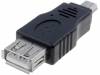 CA411-PB Адаптер; USB 2.0; гнездо USB A, вилка mini USB B; никелированные