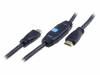 AK-330118-200-S, Кабель; HDMI 1.4,с усилителем; вилка HDMI, с обеих сторон; 20м, ASSMANN