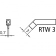 RTW 3MS 45?? T0054465899 Tweezer Soldering Tip Pair Chisel, bent 45° 3 mm
