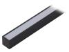 LINEA20 F/Y BK 1M SET STD, Профиль для LED модулей; молочный; накладной; черный; L: 1м, TOPMET