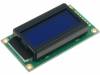 RC0802A-BIW-CSV Дисплей: LCD; алфавитно-цифровой; STN Negative; 8x2; голубой; LED