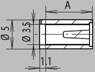 2818.3170, LED spacer black 3 mm Length=17 mm, Mentor