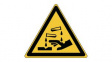 829724 ISO Safety Sign - Warning, Corrosive Substance, Triangular, Black on Yellow, Polyester, 1pcs