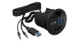 IB-HUB1404A Desk USB Hub, 3x USB A Socket/USB C Socket/3.5 mm Jack Socket/SD Card Slot/microSD Card Slot - USB A Plug/3.5 mm Jack