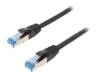 CQ6025S Patch cord; S/FTP; 6a; многопров; Cu; PUR; черный; 0,5м; 27AWG; IP20